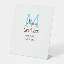 Graduate fügen Name monogram grün pink einfache Mi