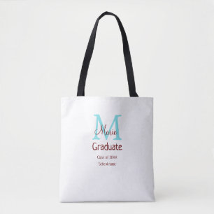Graduate fügen Name monogram grün pink einfache Mi Tasche