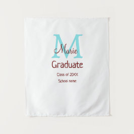 Graduate fügen Name monogram grün pink einfache Mi Wandteppich