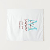 Graduate fügen Name monogram grün pink einfache Mi Wandteppich (Vorderseite (Horizontal))