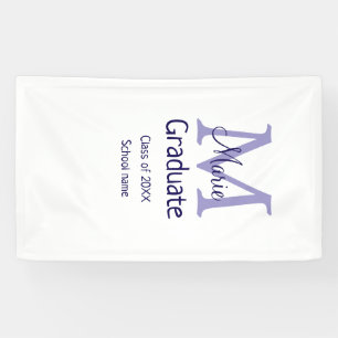 Graduate fügen Name Monogramm lila einfache minima Banner