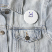 Graduate fügen Name Monogramm lila einfache minima Button (Beispiel)