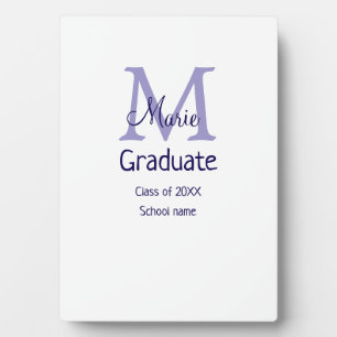 Graduate fügen Name Monogramm lila einfache minima Fotoplatte