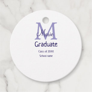 Graduate fügen Name Monogramm lila einfache minima Geschenkanhänger