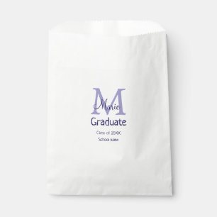 Graduate fügen Name Monogramm lila einfache minima Geschenktütchen