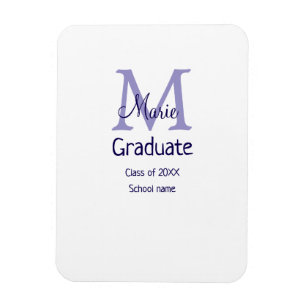 Graduate fügen Name Monogramm lila einfache minima Magnet