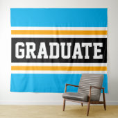 GRADUATE Fun Bright Sky Blau Gelbe Streifen Wandteppich (Beispiel (Horizontal))