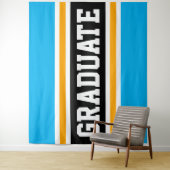GRADUATE Fun Bright Sky Blau Gelbe Streifen Wandteppich (Beispiel)