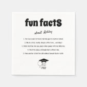 Graduate Fun Facts Class of Chic Black Script Napk Serviette (Vorderseite)