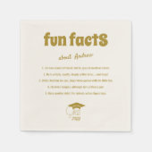 Graduate Fun Facts Class of Chic Gold Script Serviette (Vorderseite)
