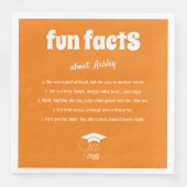 Graduate Fun Facts Class of Chic White Script Serviette (Vorderseite)