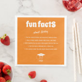 Graduate Fun Facts Class of Chic White Script Serviette (Beispiel)