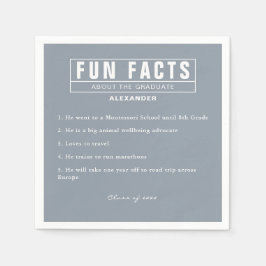 Graduate Fun Facts Light Blue Paper Serviette