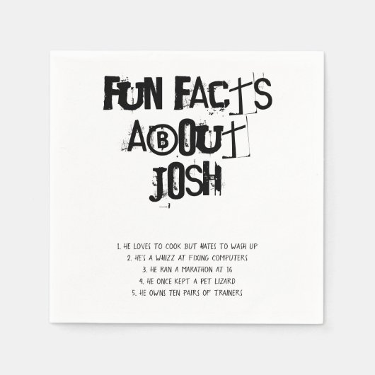 Graduate Fun Fakten Grad Graffiti Black Custom Serviette (Vorderseite)