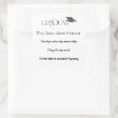 Graduate Fun Fakten mit Graduation Cap Quadratischer Aufkleber (Tasche)