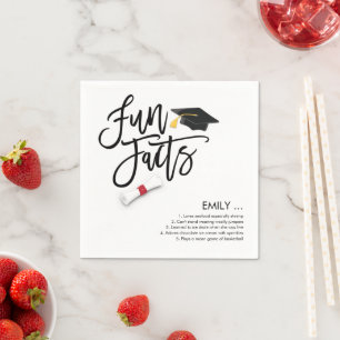 Graduate Fun Fakten Script Grad Cap Diploma Serviette
