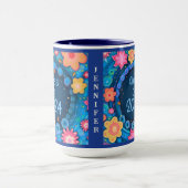 Graduate Fun Floral Name Jahr Girl Inspirivity Tasse (Zentrum)