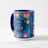 Graduate Fun Floral Name Jahr Girl Inspirivity Tasse (Vorderseite Links)