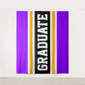 GRADUATE Fun Helle, Lila, schwarz-gelbe Streifen Wandteppich (Vorderseite)