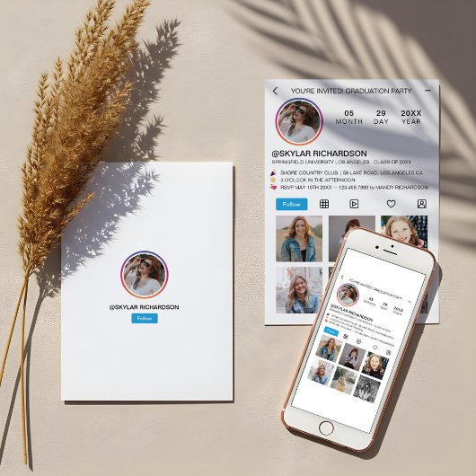 Graduate Fun Instagram Social Media Grad Party Einladung