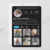 Graduate Fun Instagram Social Media Grad Party Einladung (Vorderseite)