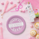 Graduate für benutzerdefinierte rosa Graduate Pappteller (Party)