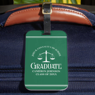Graduate für grünes Recht Personalisierter Abschlu Gepäckanhänger