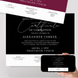 Graduate für moderne Schwarz-Weiß-Zertifikate Poster