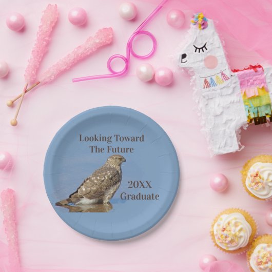 Graduate Future Determined Hawk Foto Abschluss Pappteller (Party)