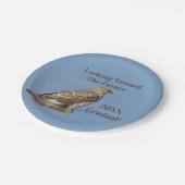 Graduate Future Determined Hawk Foto Abschluss Pappteller (Schrägansicht)