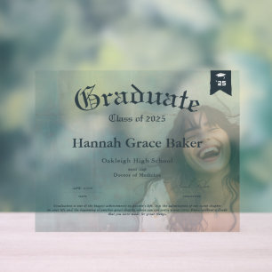 Graduate-Gedenkdiplom Acrylschild