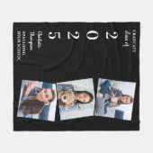 Graduate-Geschenk Custom Modern 3 Foto Abschluss Fleecedecke (Vorderseite (Horizontal))