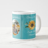 Graduate Gift Rustic Aquamarin Blue Barn Wood Jumbo-Tasse (Vorderseite Rechts)