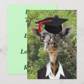 Graduate Giraffe Red Tassel Einladung (Vorne/Hinten)