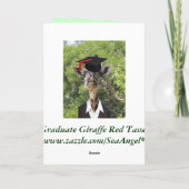 Graduate Giraffe Red Tassel Karte (Rückseite)