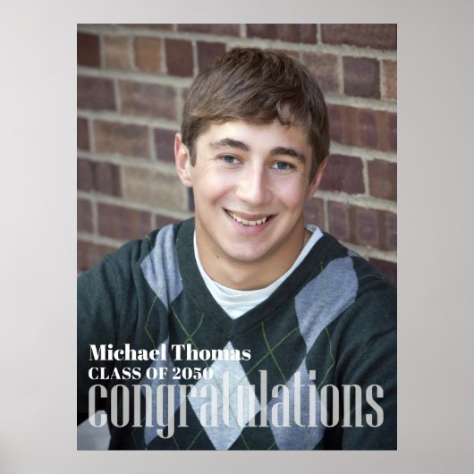 Graduate Glückwunsch Foto Modernes Minimalistisch Poster (Vorne)