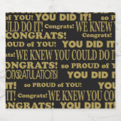 Graduate Glückwunschs Black and Gold Bierflaschenetikett (Einzelnes Label)