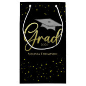Graduate Gold Abschluss Script Cap Simple Grad Kleine Geschenktüte (Rückseite)