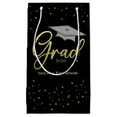 Graduate Gold Abschluss Script Cap Simple Grad Kleine Geschenktüte (Vorderseite)