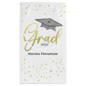 Graduate Gold Abschluss Script Cap Simple Grad Kleine Geschenktüte (Rückseite)