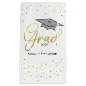 Graduate Gold Abschluss Script Cap Simple Grad Kleine Geschenktüte (Vorderseite)