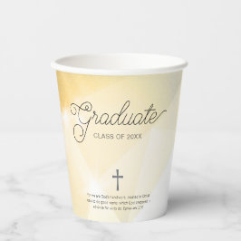Graduate Gold Abstrakt mit Bible Verse Pappbecher