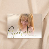 Graduate Gold Black Calligraphy Foto QR Code Einladung