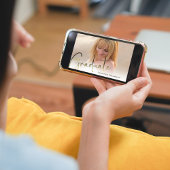 Graduate Gold Black Calligraphy Foto QR Code Einladung