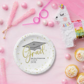 Graduate Gold Calligraphy Abschluss Grad Cap Pappteller (Party)