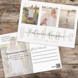 Graduate Gold Calligraphy Script FotoCollage Postkarte