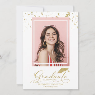 Graduate Gold Confetti Grad Ankündigung Foto