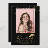 Graduate Gold Confetti Grad Ankündigung Foto (Vorne/Hinten)