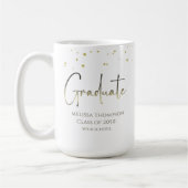 Graduate Gold Confetti Modern Calligraphy Script Kaffeetasse (Links)