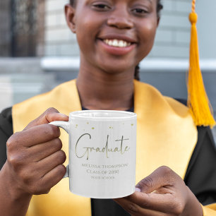 Graduate Gold Confetti Modern Calligraphy Script  Kaffeetasse